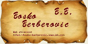 Boško Berberović vizit kartica